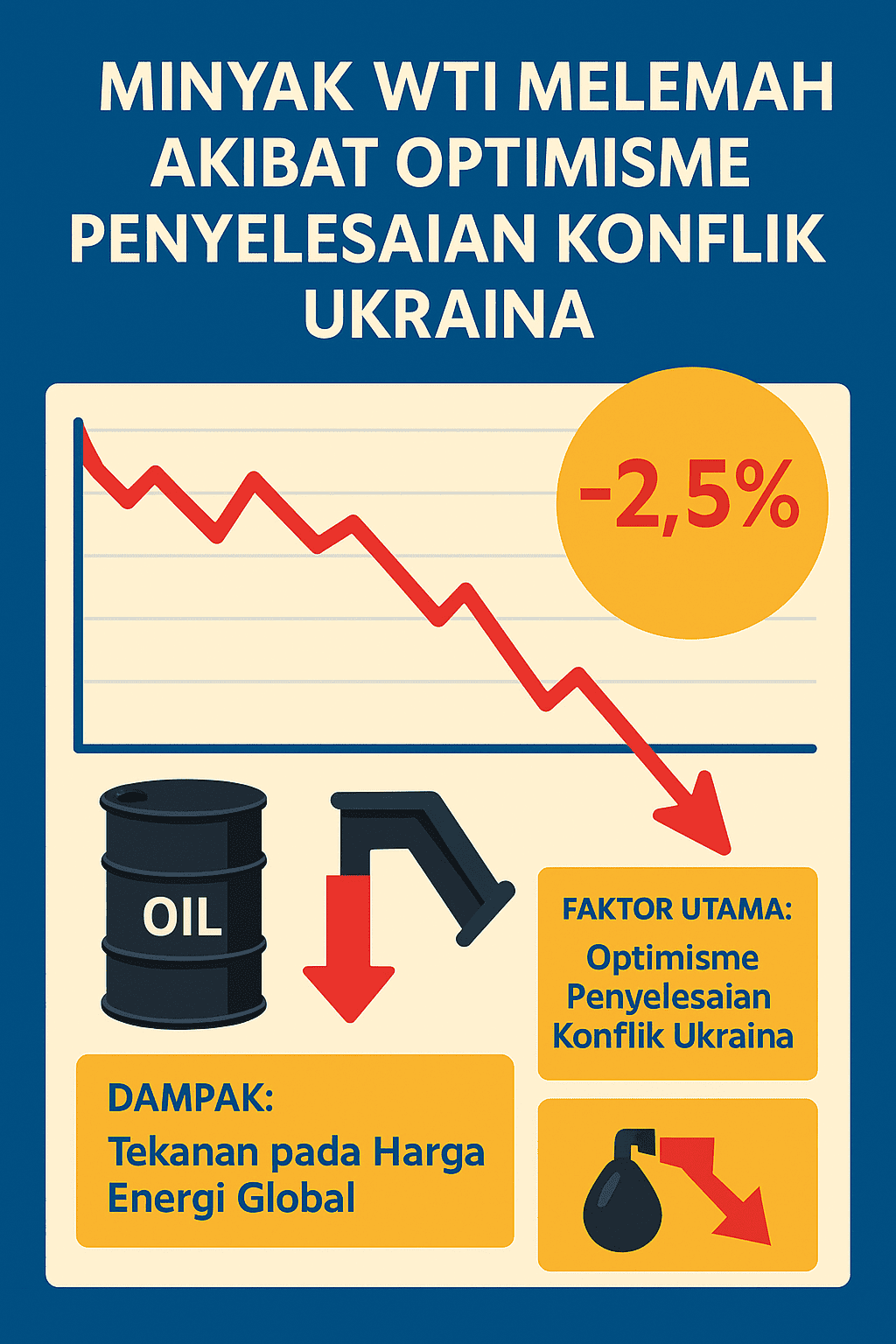 Minyak WTI Melemah Akibat Optimisme Penyelesaian Konflik Ukraina