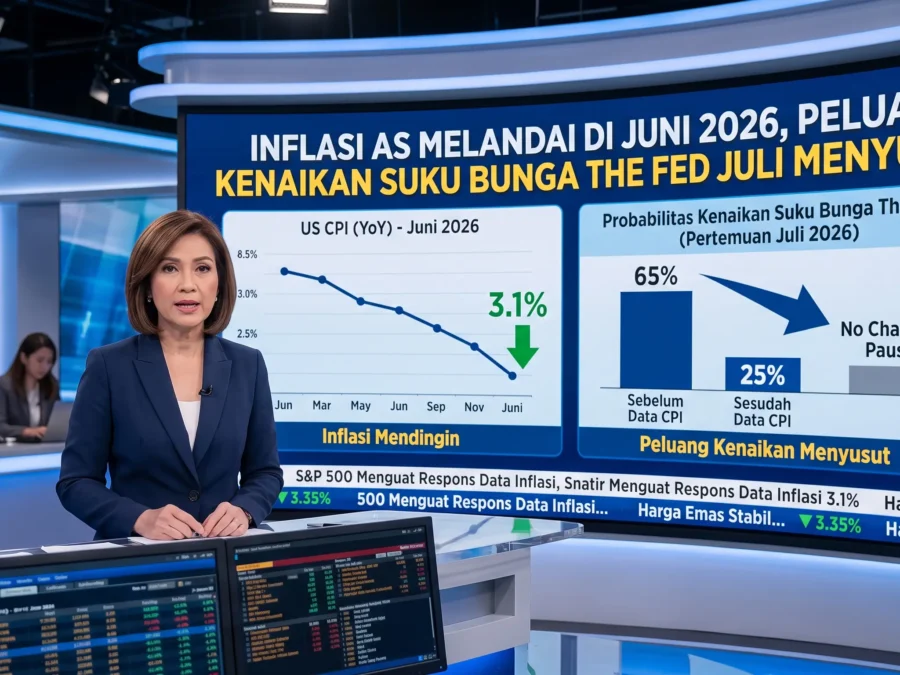 Inflasi AS Melandai di Juni 2026, Peluang Kenaikan Suku Bunga The Fed Juli Menyusut