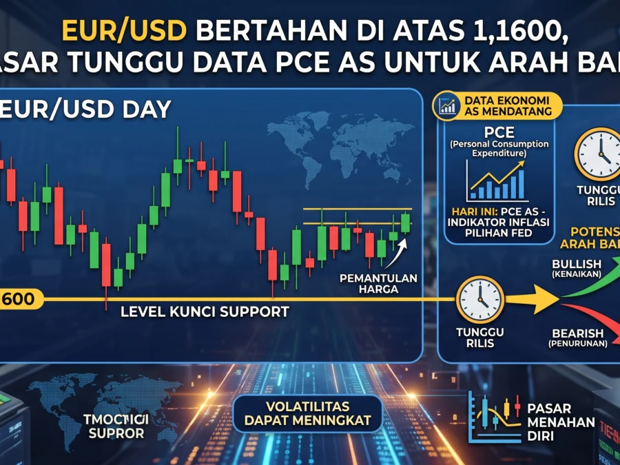 EUR/USD Bertahan di Atas 1,1600, Pasar Tunggu Data PCE AS untuk Arah Baru