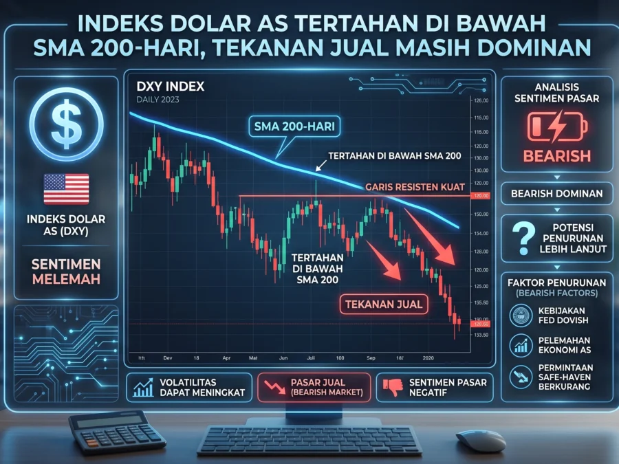 Indeks Dolar AS Tertahan di Bawah SMA 200-Hari, Tekanan Jual Masih Dominan
