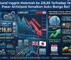 Pound Inggris Melemah ke 216,85 Terhadap Yen, Pasar Antisipasi Kenaikan Suku Bunga BoJ