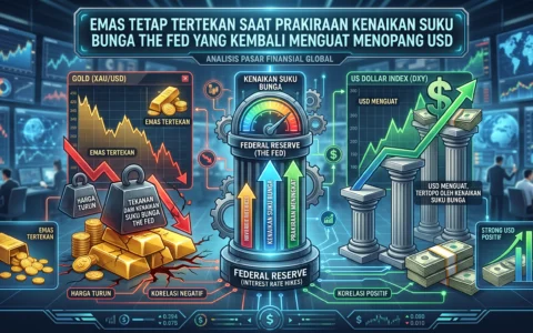 Emas Tetap Tertekan saat Prakiraan Kenaikan Suku Bunga The Fed yang Kembali Menguat Menopang USD