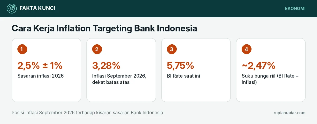 Fakta kunci: Cara Kerja Inflation Targeting Bank Indonesia: Sasaran 2,5% ± 1% dan Alat Kebijakannya