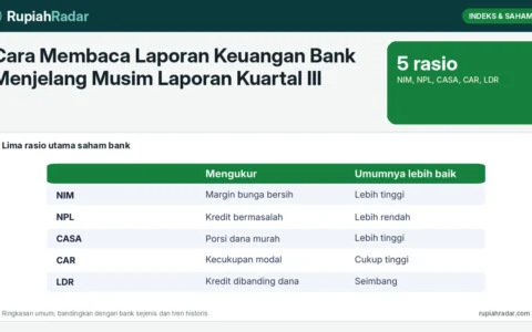 Cara Membaca Laporan Keuangan Bank Menjelang Musim Laporan Kuartal III: NIM, NPL, CASA, CAR, dan LDR