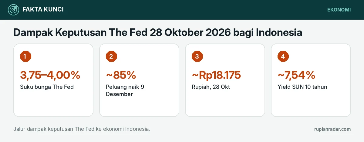 Fakta kunci: Dampak Keputusan The Fed 28 Oktober 2026 bagi Indonesia: Rupiah, SBN, dan Suku Bunga Kredit