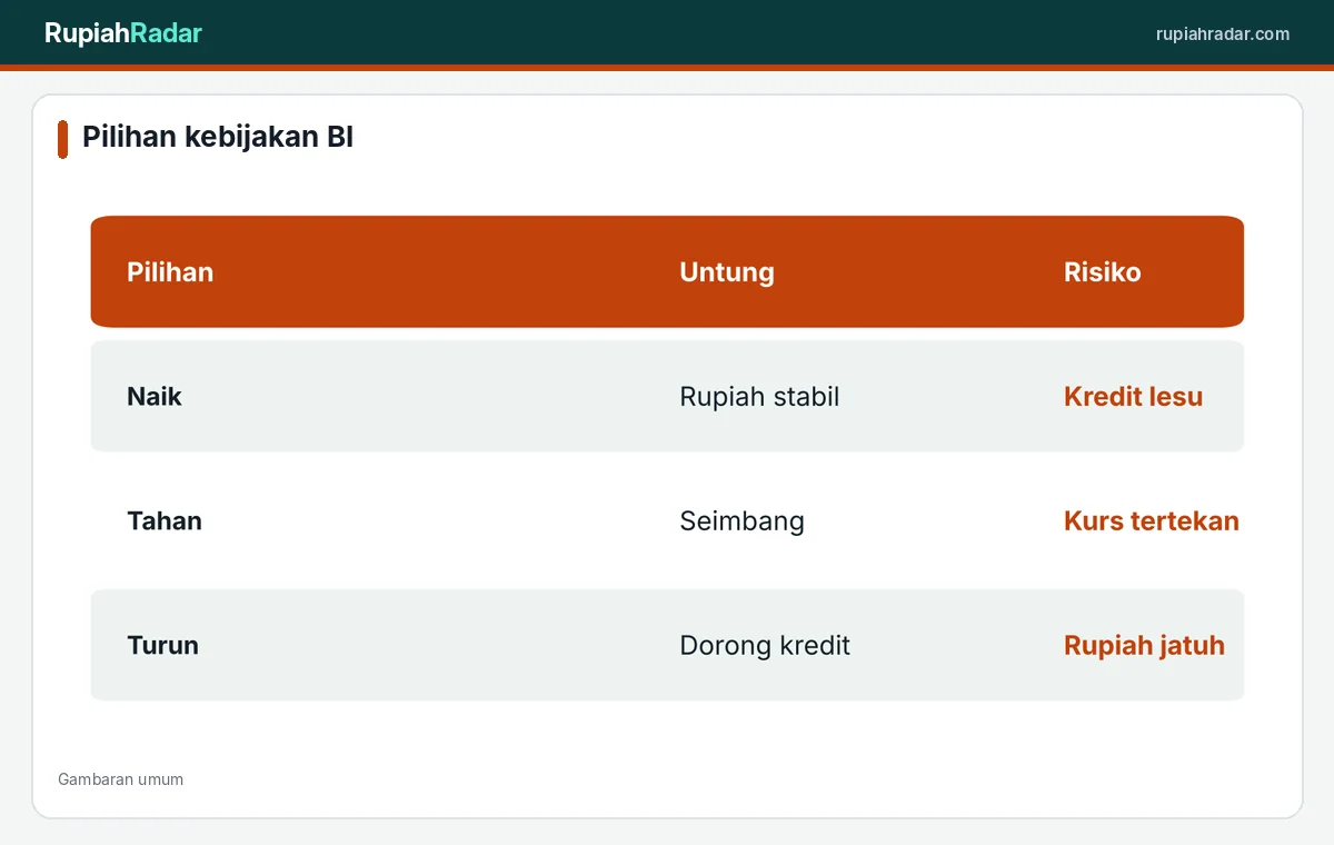 Tiga pilihan kebijakan Bank Indonesia