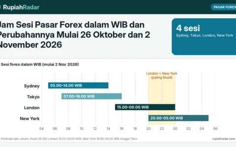 Jam Sesi Pasar Forex dalam WIB dan Perubahannya Mulai 26 Oktober dan 2 November 2026