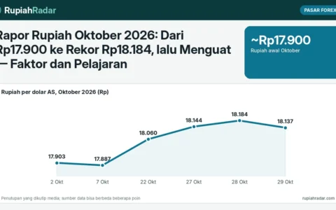 Rapor Rupiah Oktober 2026: Dari Rp17.900 ke Rekor Rp18.184, lalu Menguat — Faktor dan Pelajaran