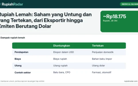 Rupiah Lemah: Saham yang Untung dan yang Tertekan, dari Eksportir hingga Emiten Berutang Dolar